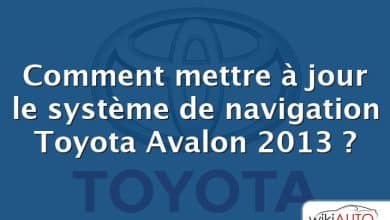 Comment mettre à jour le système de navigation Toyota Avalon 2013 ?